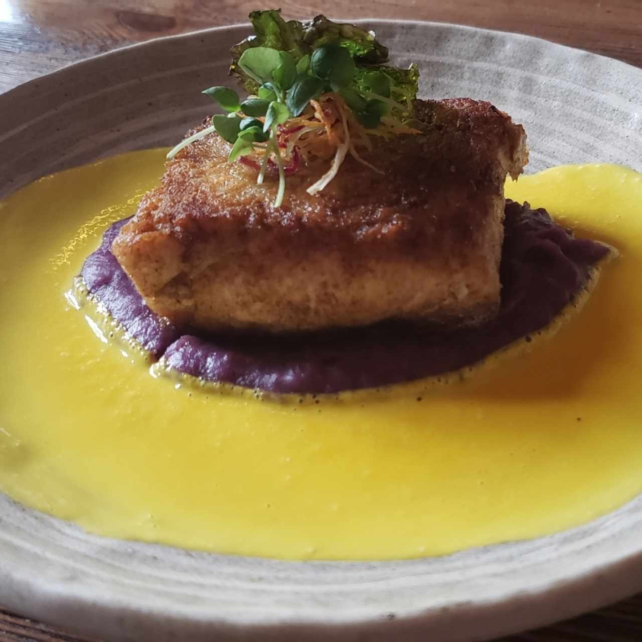 Pescado Blanco en puré de camote