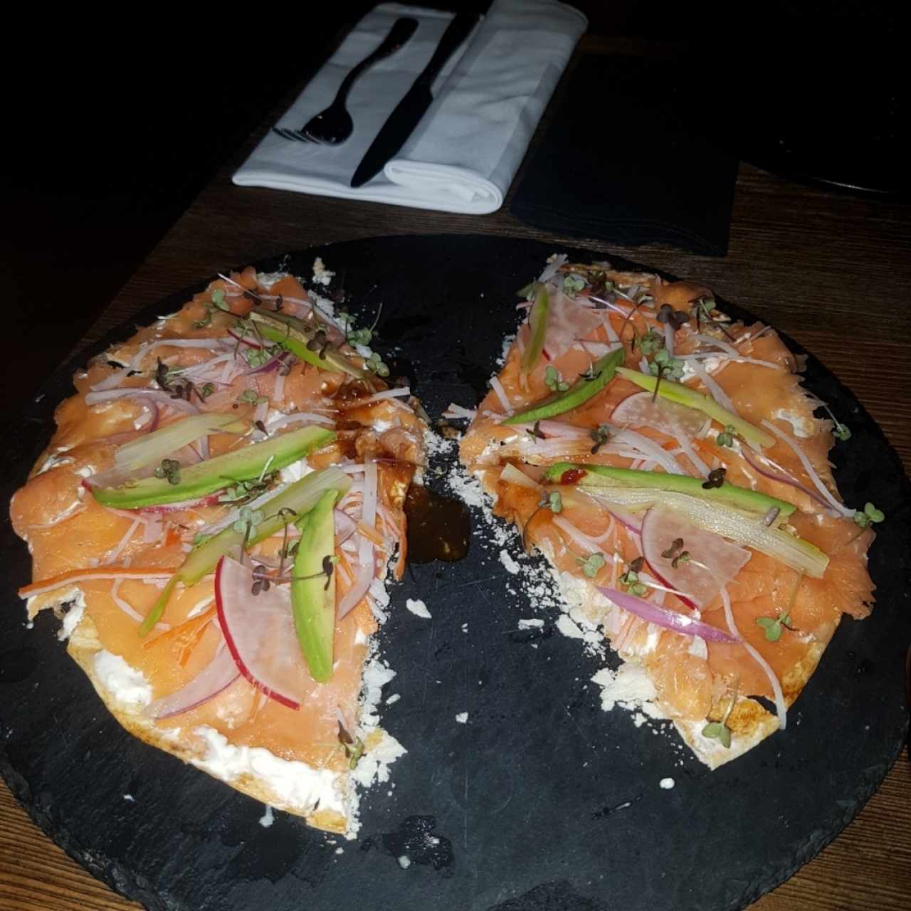 SMALL PLATES - Smoked Salmon Pizza