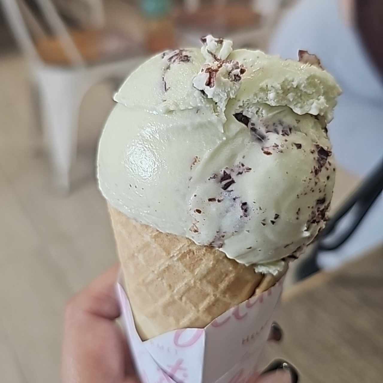 cono menta con chocolate