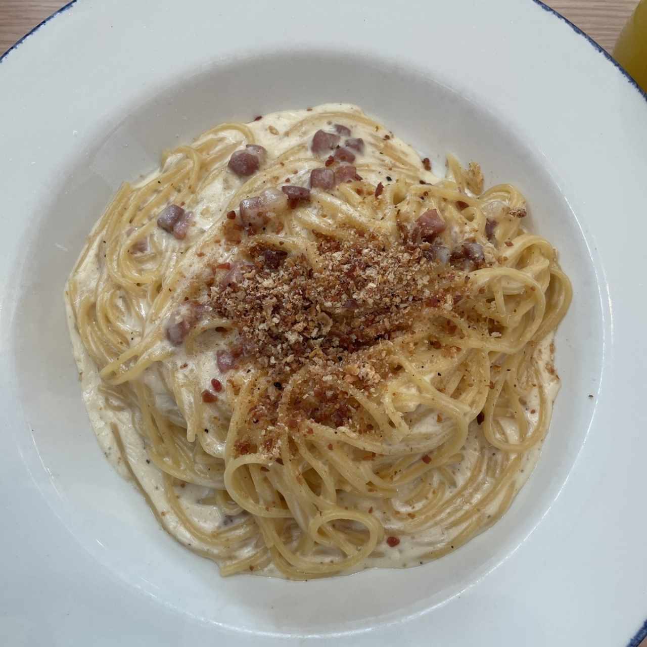 Spaghetti Alfredo e Prosciutto