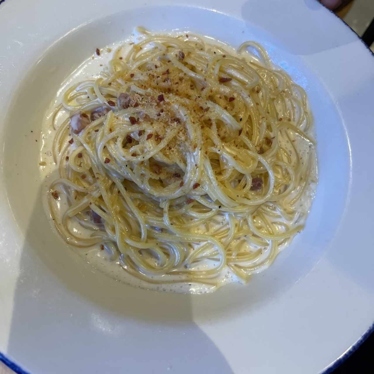 Spaghetti Alfredo e Prosciutto