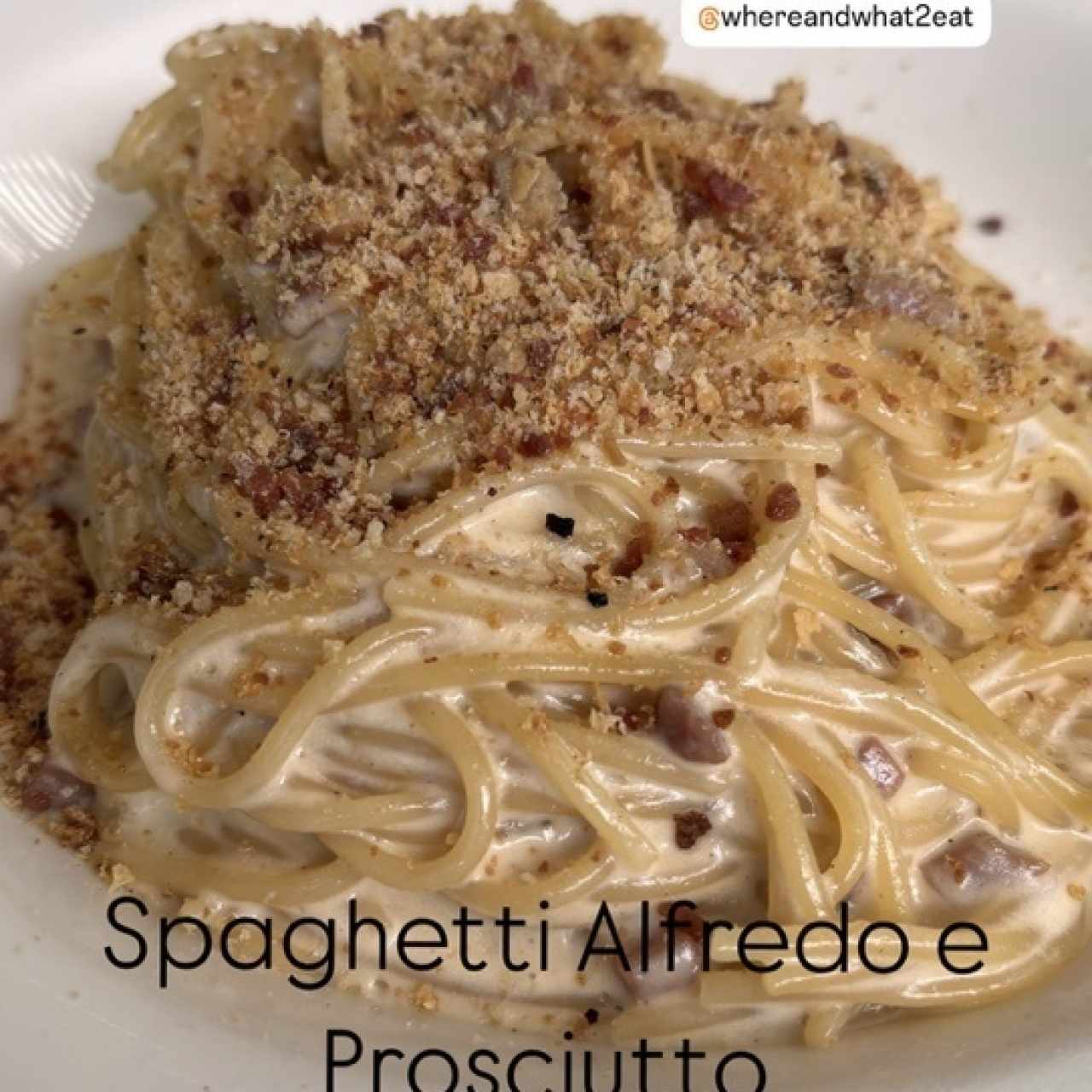 Spaghetti Alfredo e Prosciutto