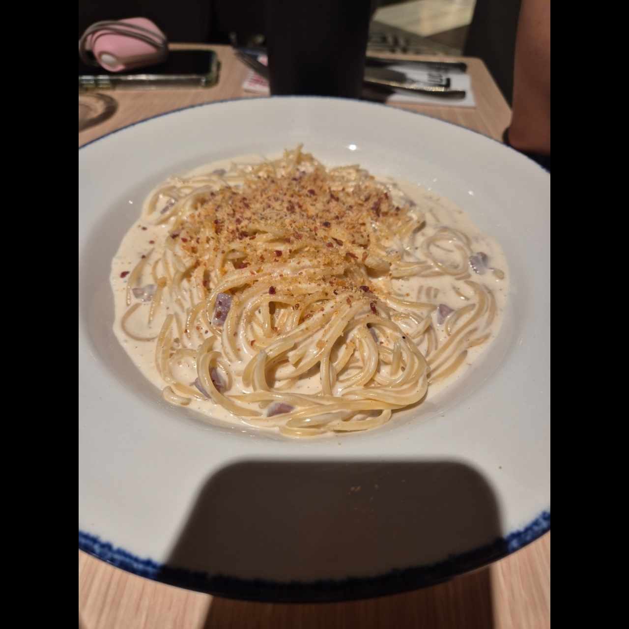 Spaghetti Alfredo e Prosciutto