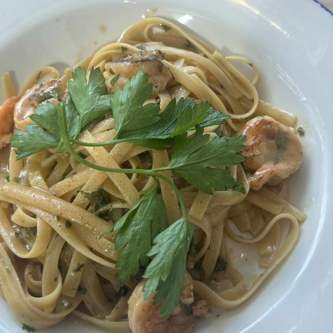 Fetuccini Aglio, Olio E Gamberetti