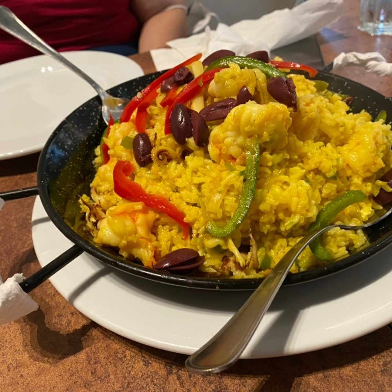 Paella de mariscos, dos personas