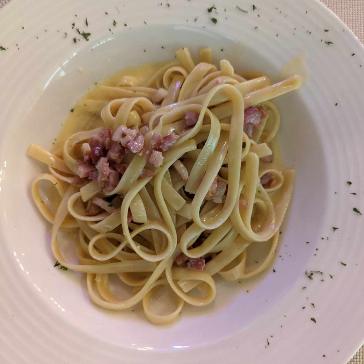 Fettucini a la carbonara