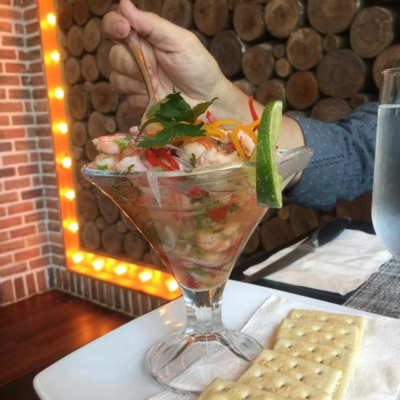 Ceviche peruano fusión de camarón