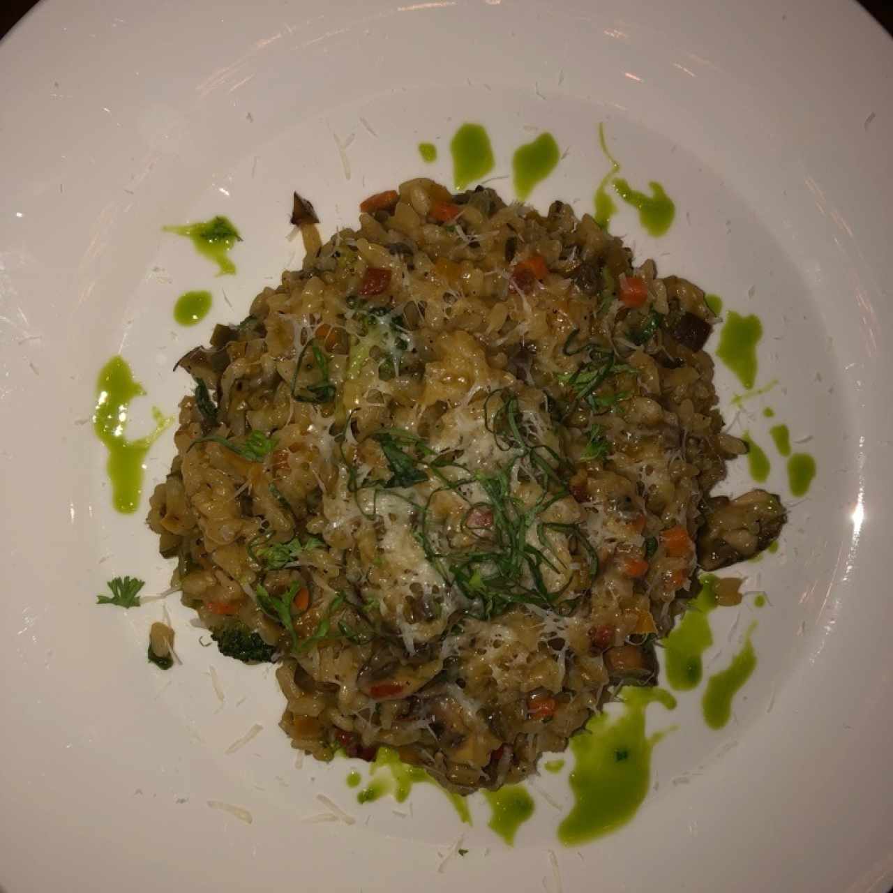 Risotto de calabaza, Brunoise de vegetales y mix de nueces