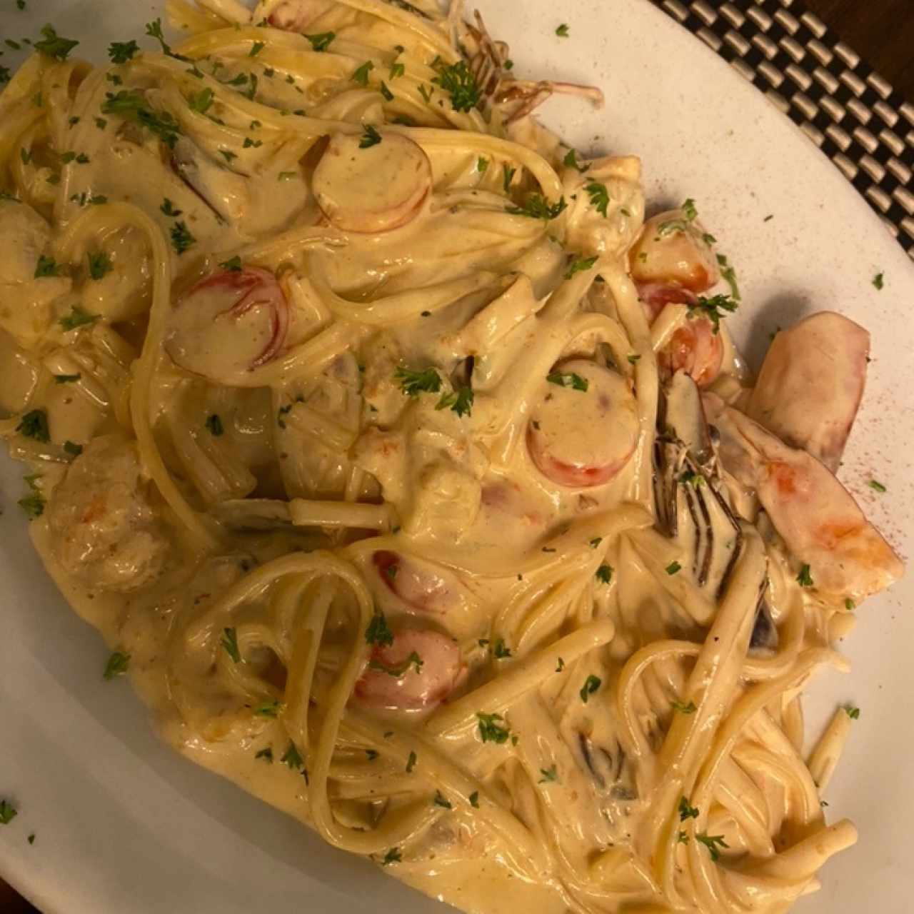 pasta con camarones