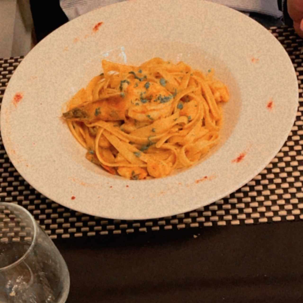 fetuccini con langostino