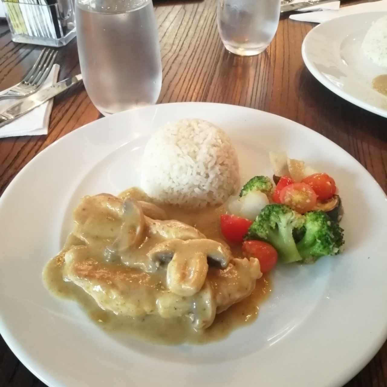 pollo en salsa de champiñones 