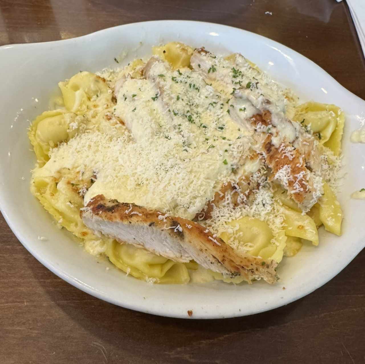 Asiago Tortelloni Alfredo With Grilled Chicken