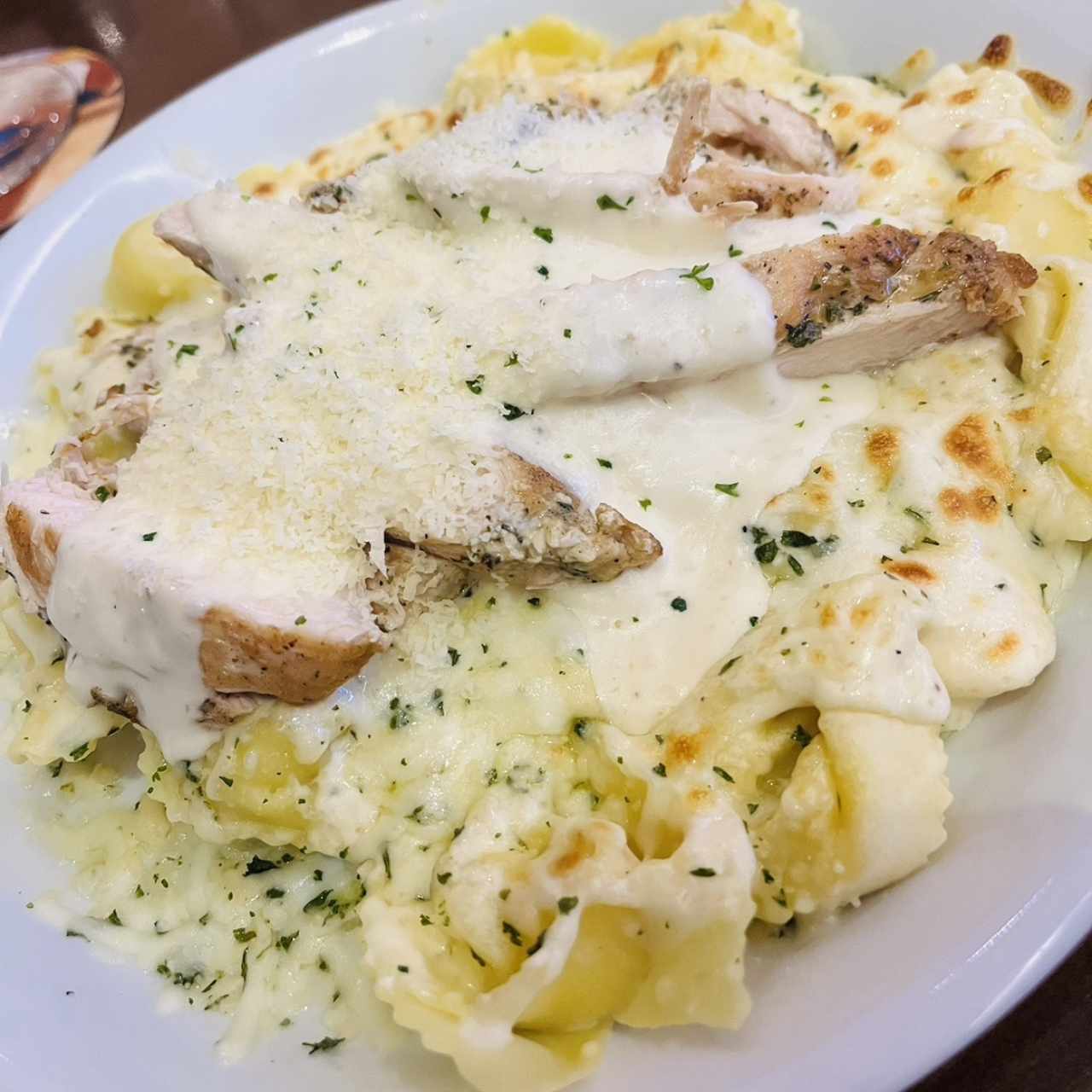 Asiago Tortelloni Alfredo With Grilled Chicken