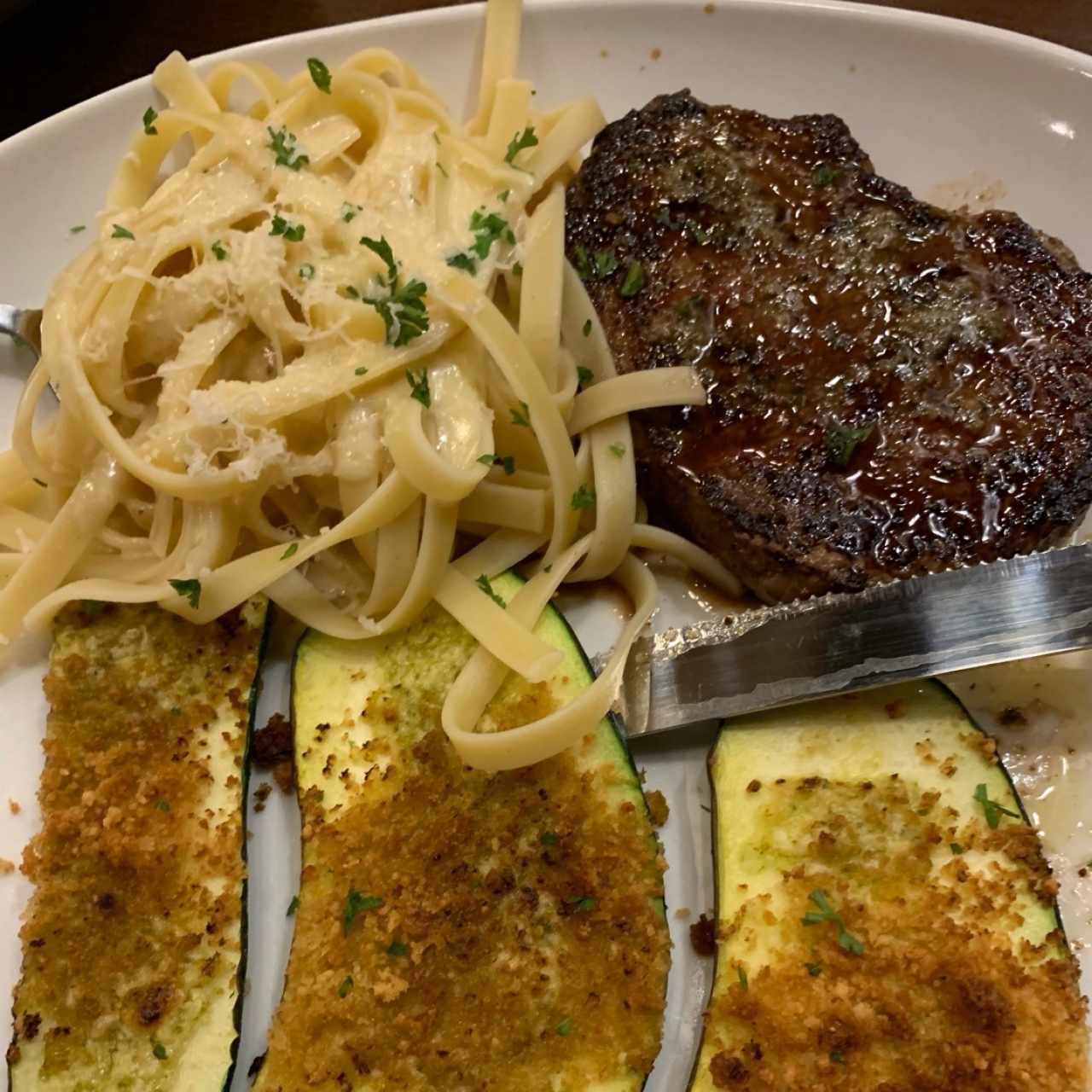 sirloin con alfredo