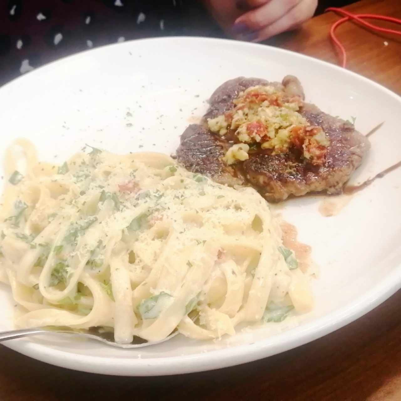 Carnes - Steak Gorgonzola-Alfredo