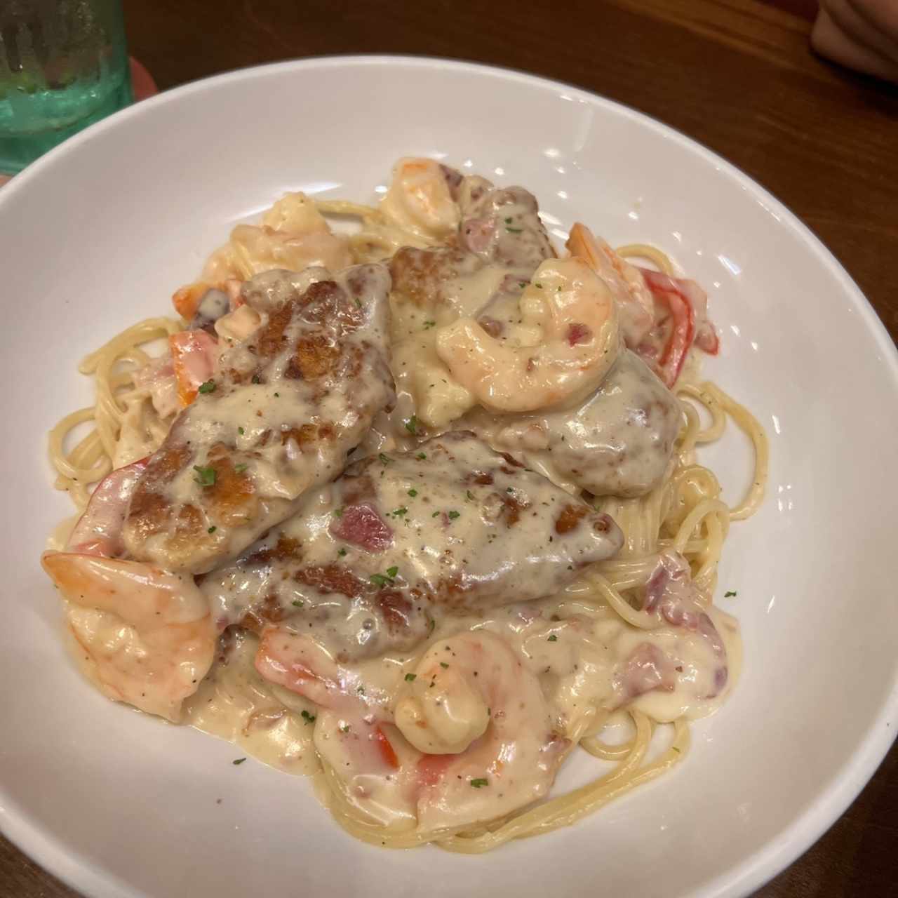 Chicken & Shrimp Carbonara