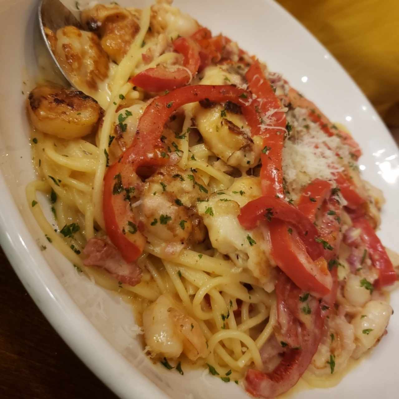 shrimp and chiken carbonara