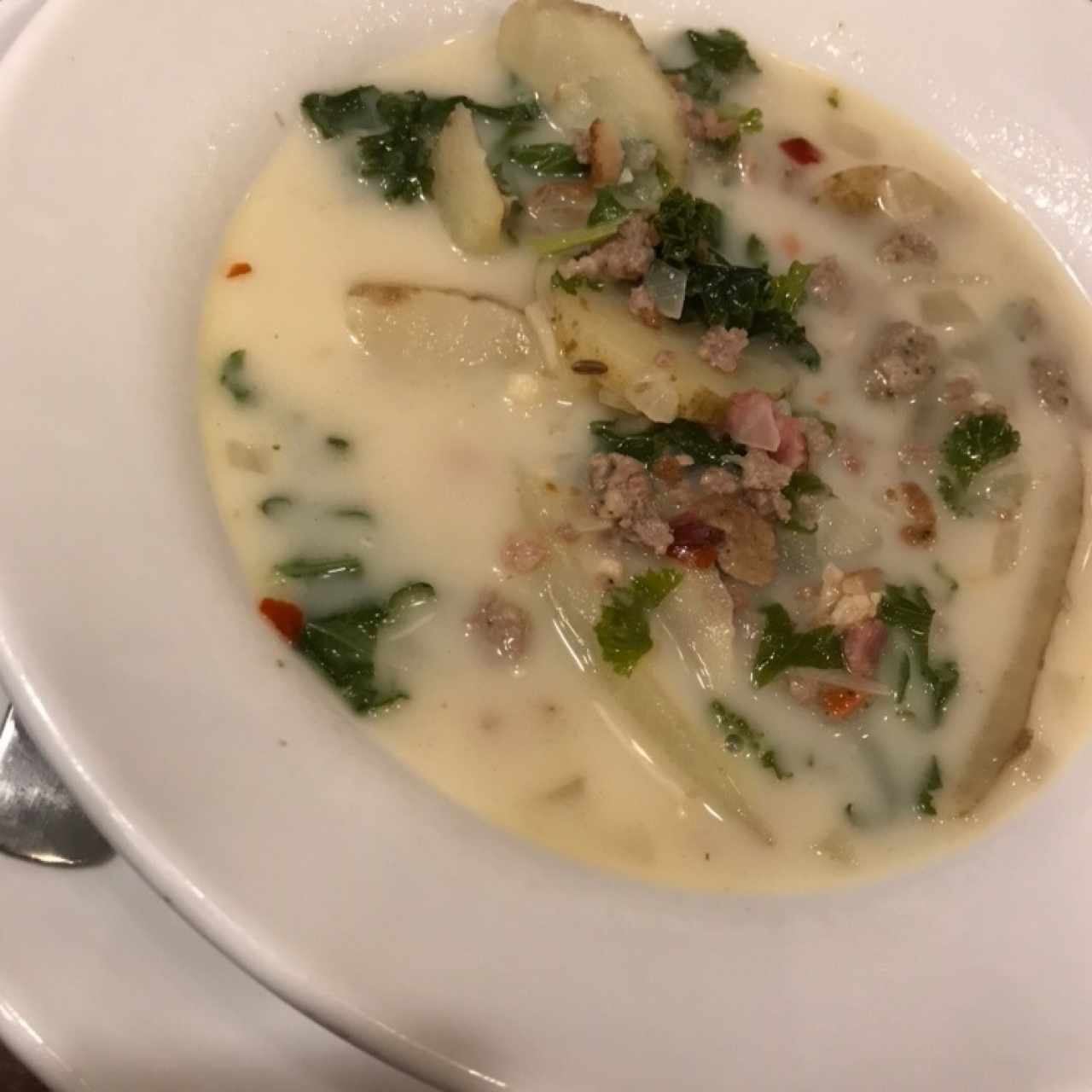 zuppa de chorizo italiano y papa