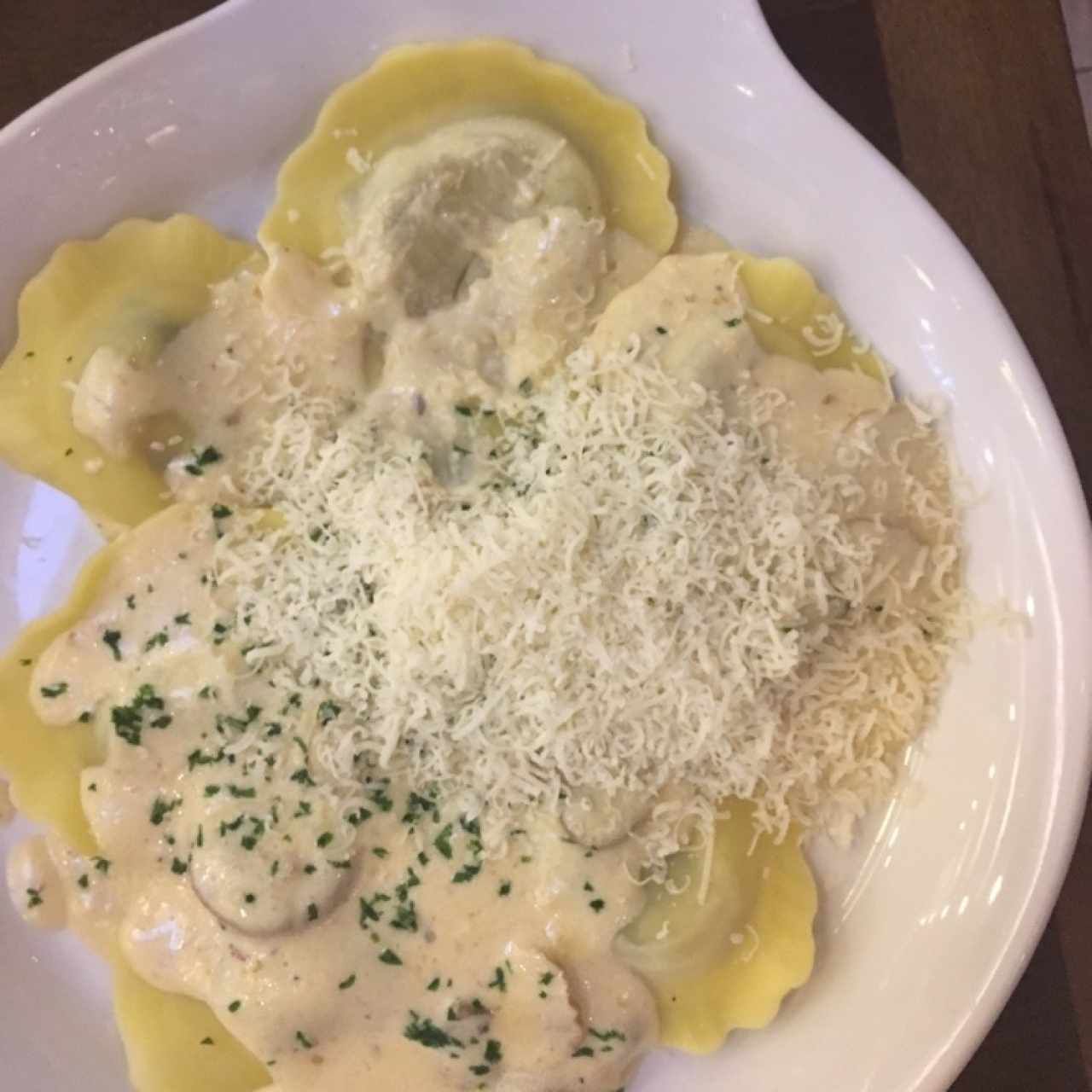 raviolis con hongos