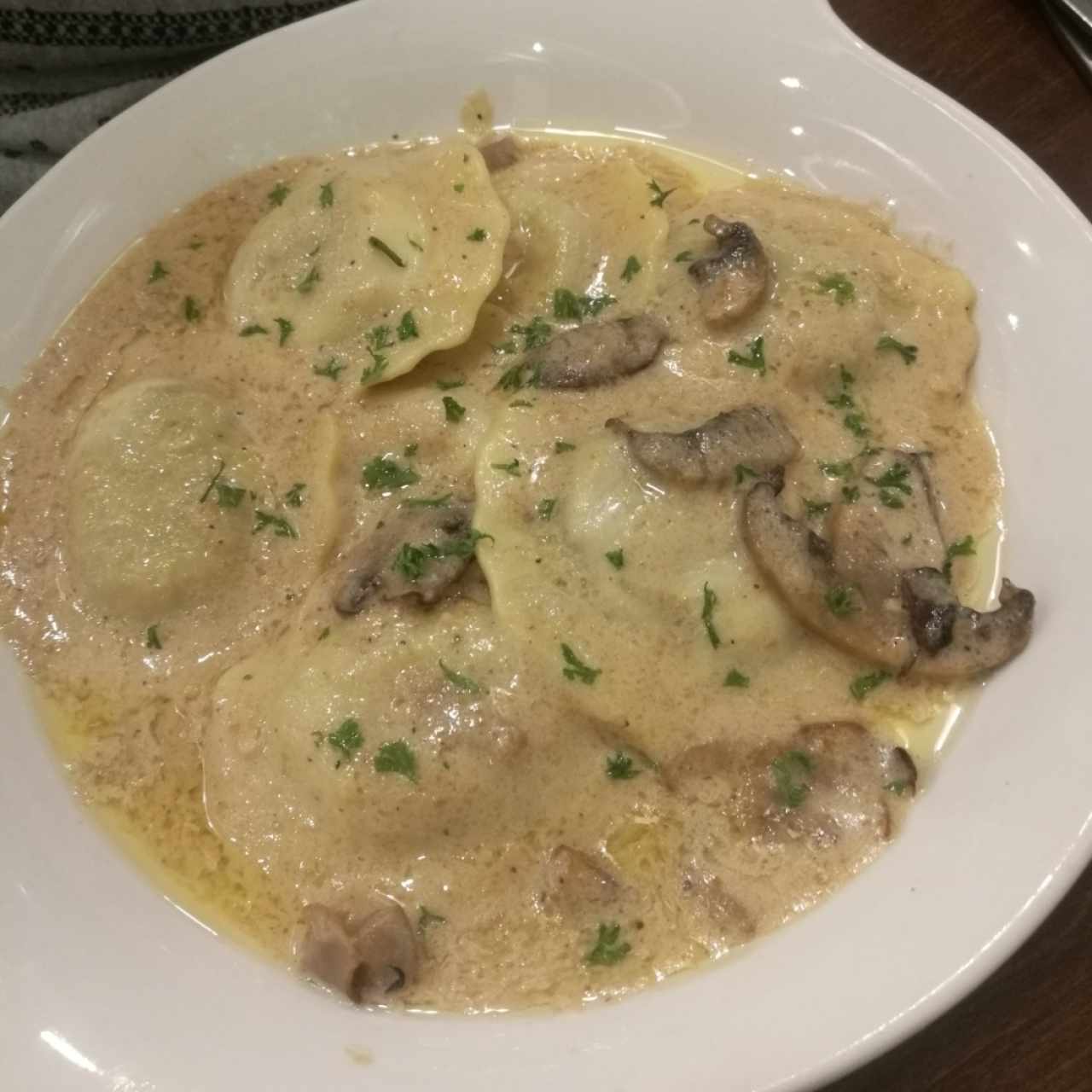 mushroom raviolis