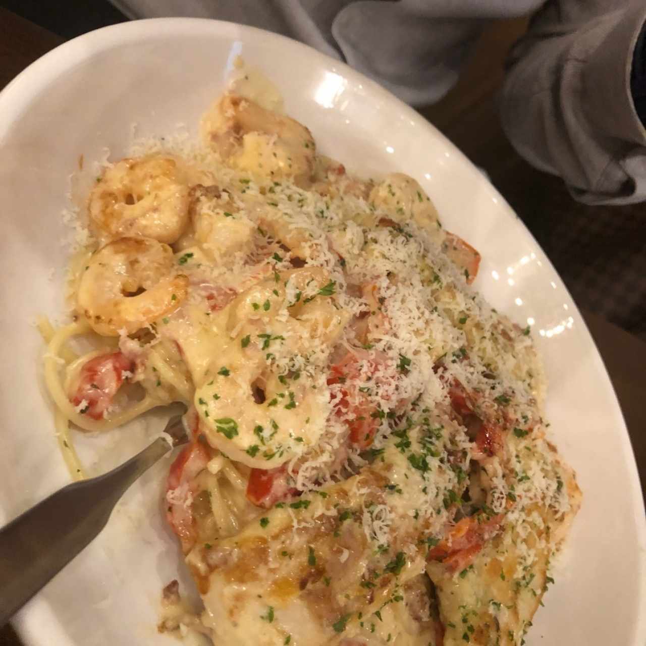 Chicken & Shrimp carbonara