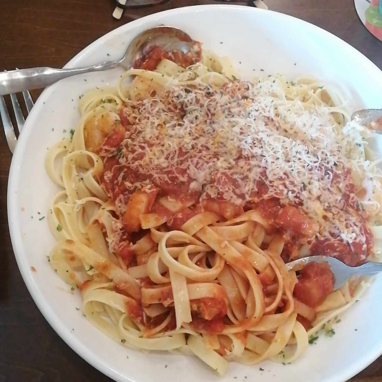 pasta con Camarones