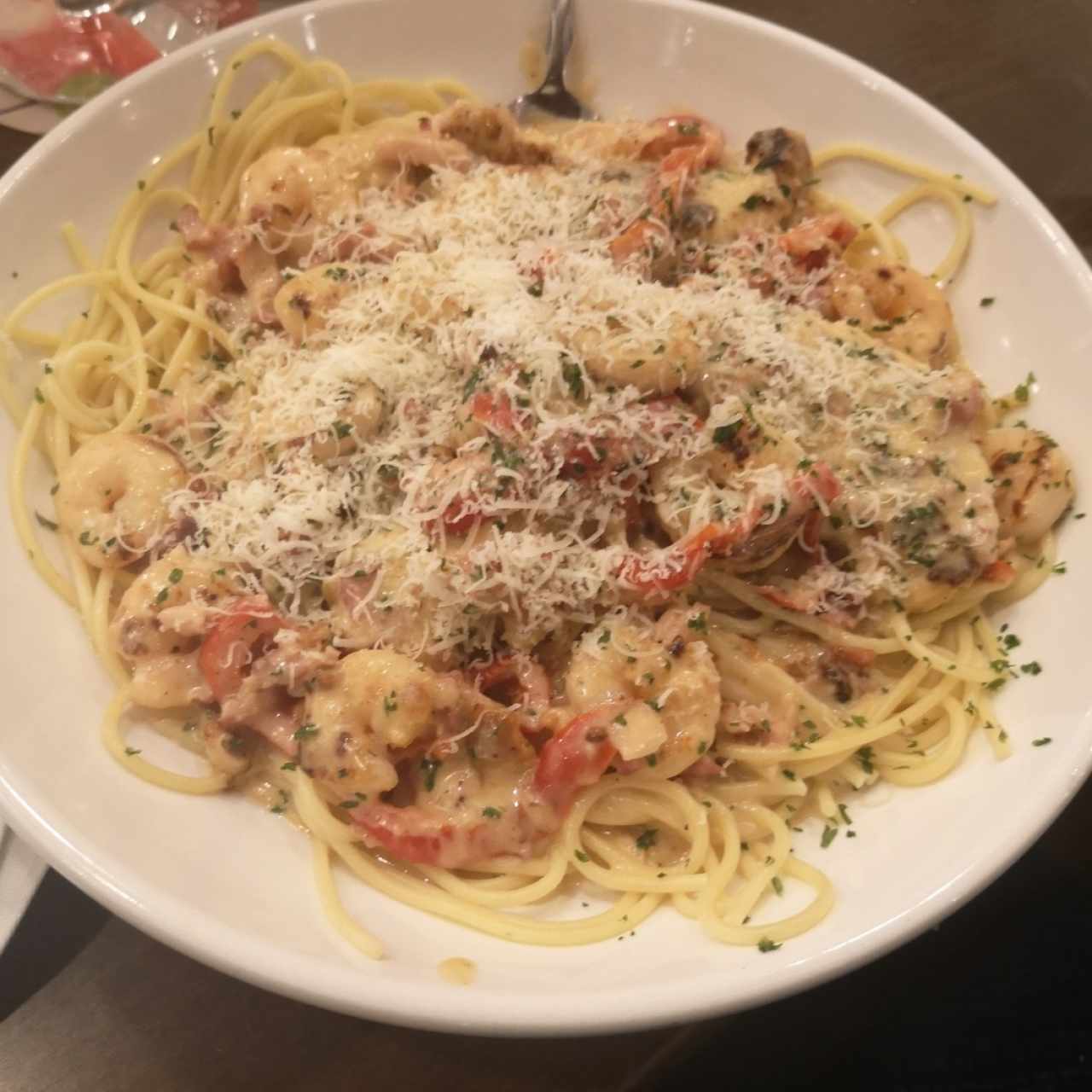 Shrimp and Chicken Carbonara