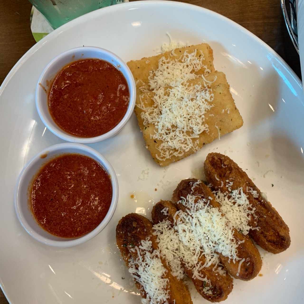 lasagña frita y queso frito