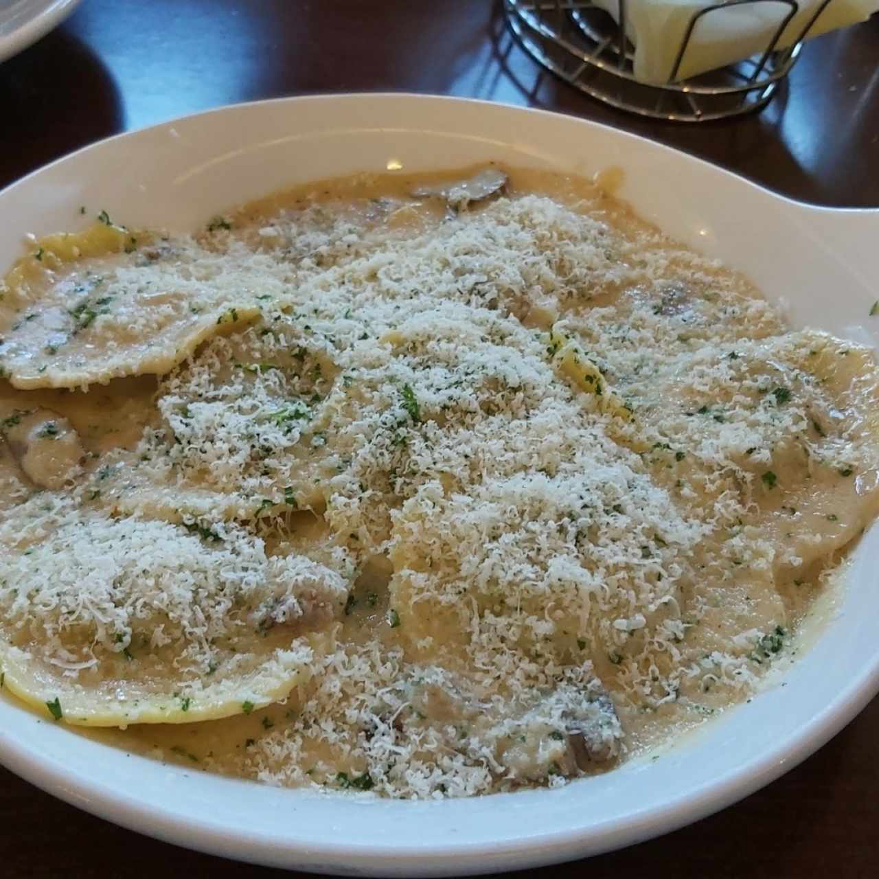 creamy mushroom ravioli