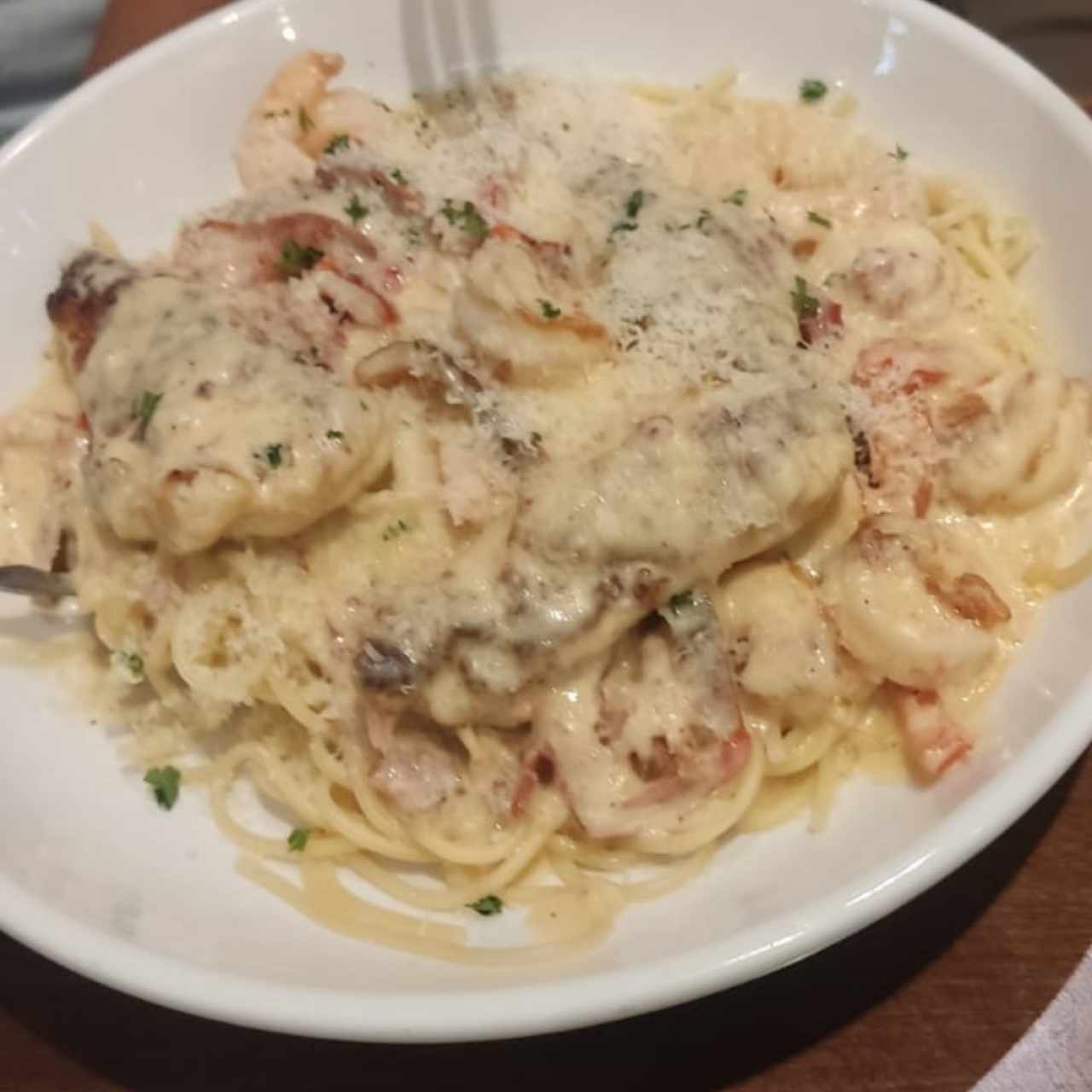 Chiken & Shrimp Carbonara