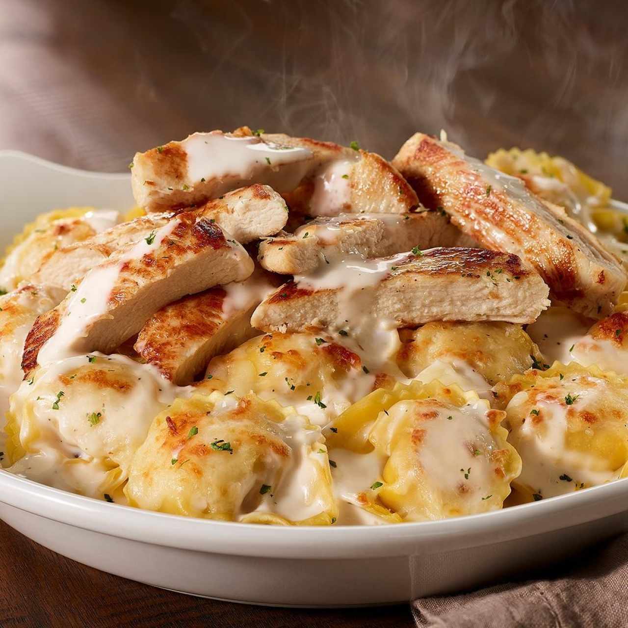 Asiago Tortelloni Alfredo With Grilled Chicken