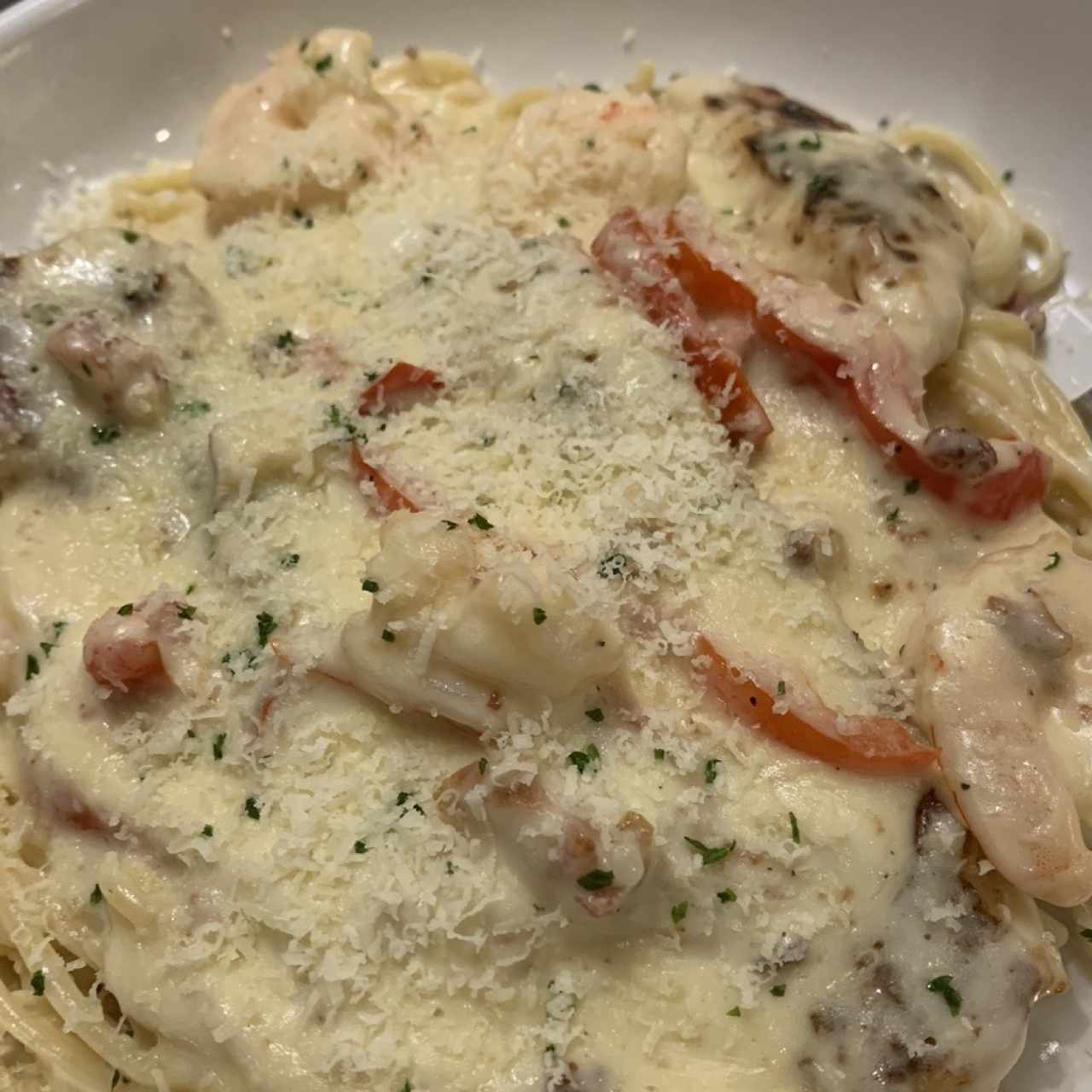 Chicken & Shrimp Carbonara