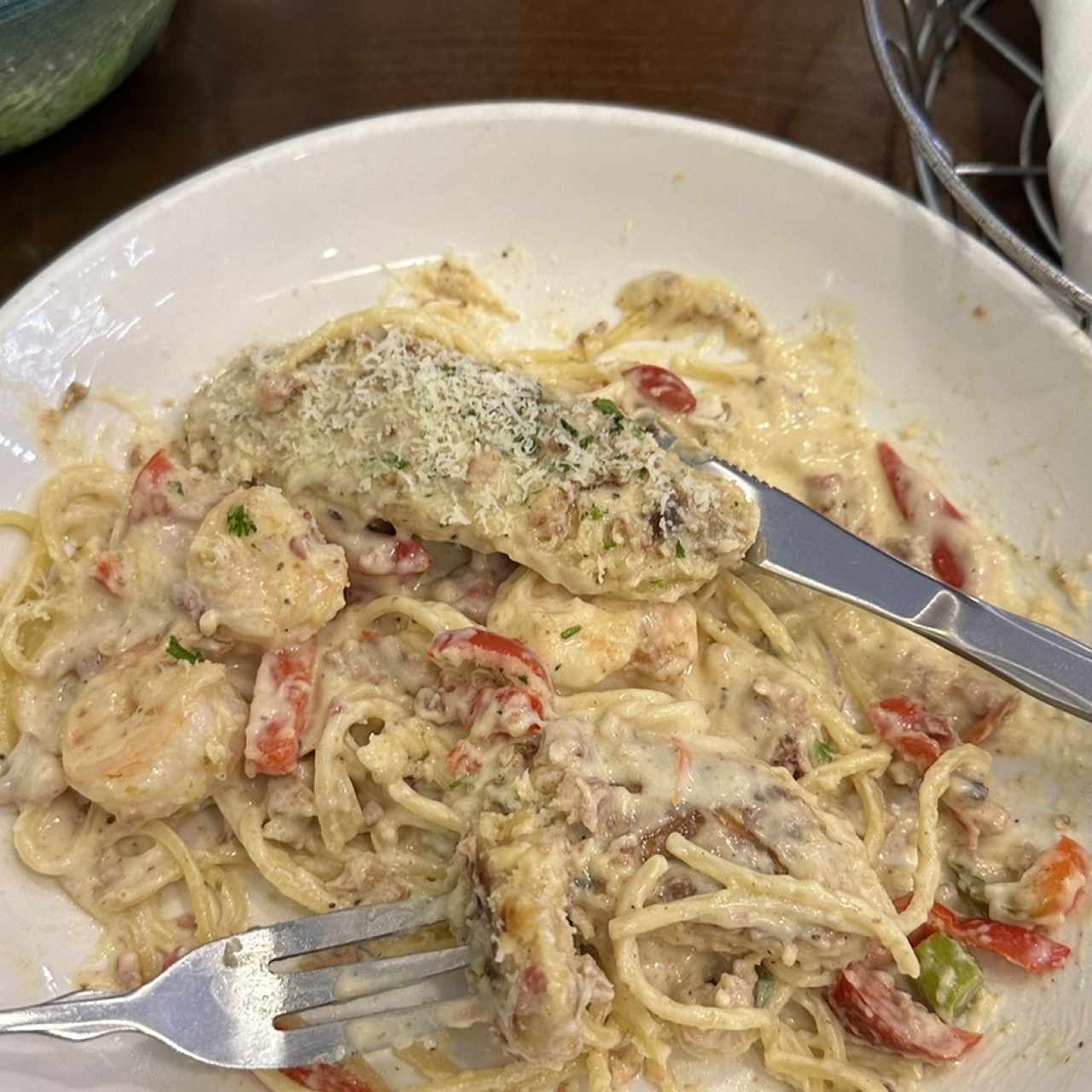 Chicken & Shrimp Carbonara