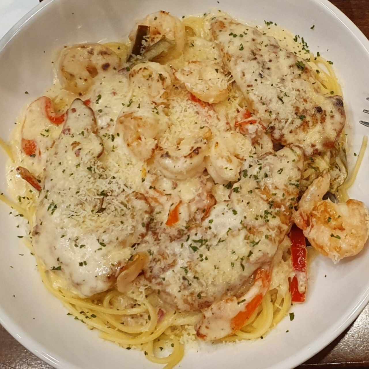 Chiken & Shrimp Carbonara