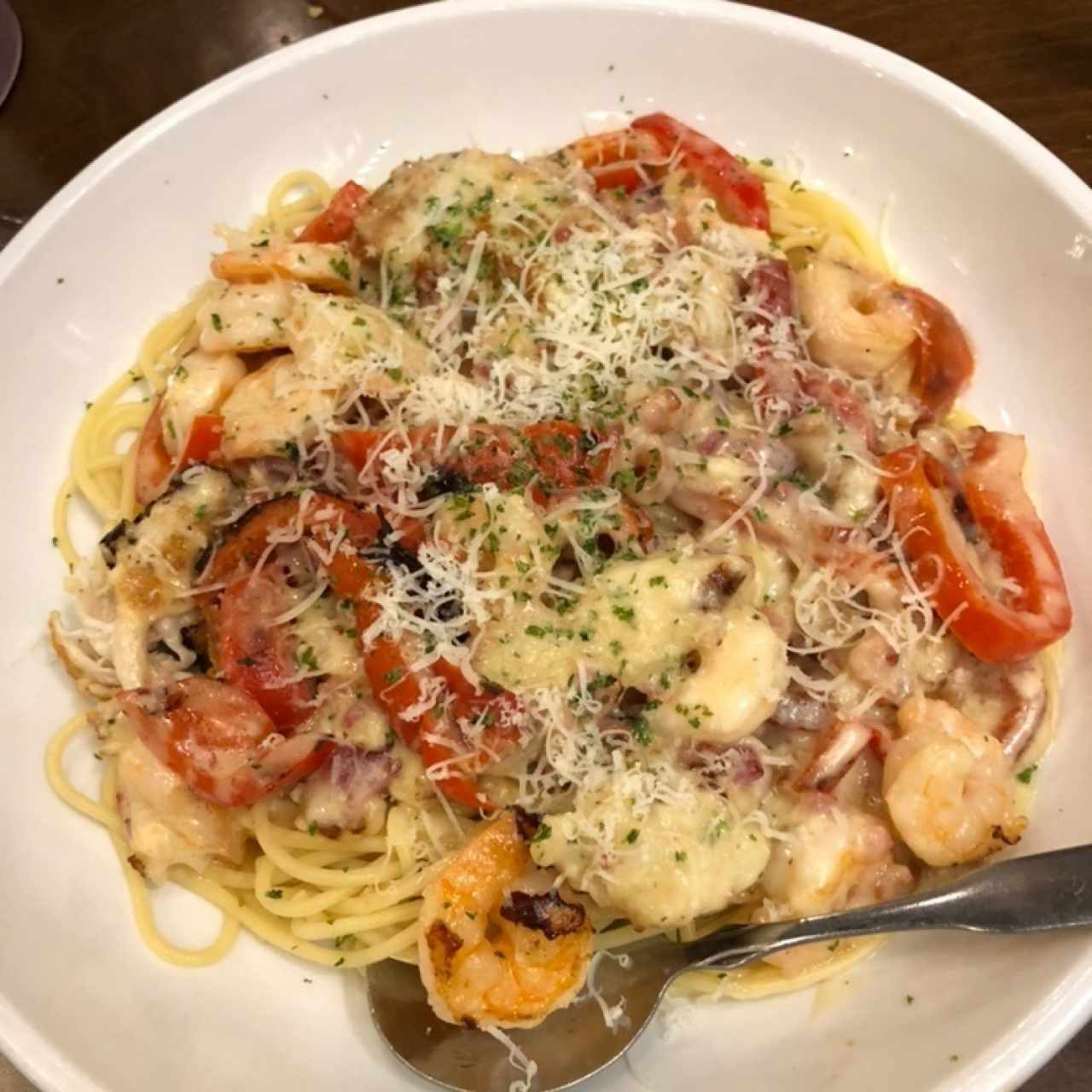 chicken shrimp carbonara