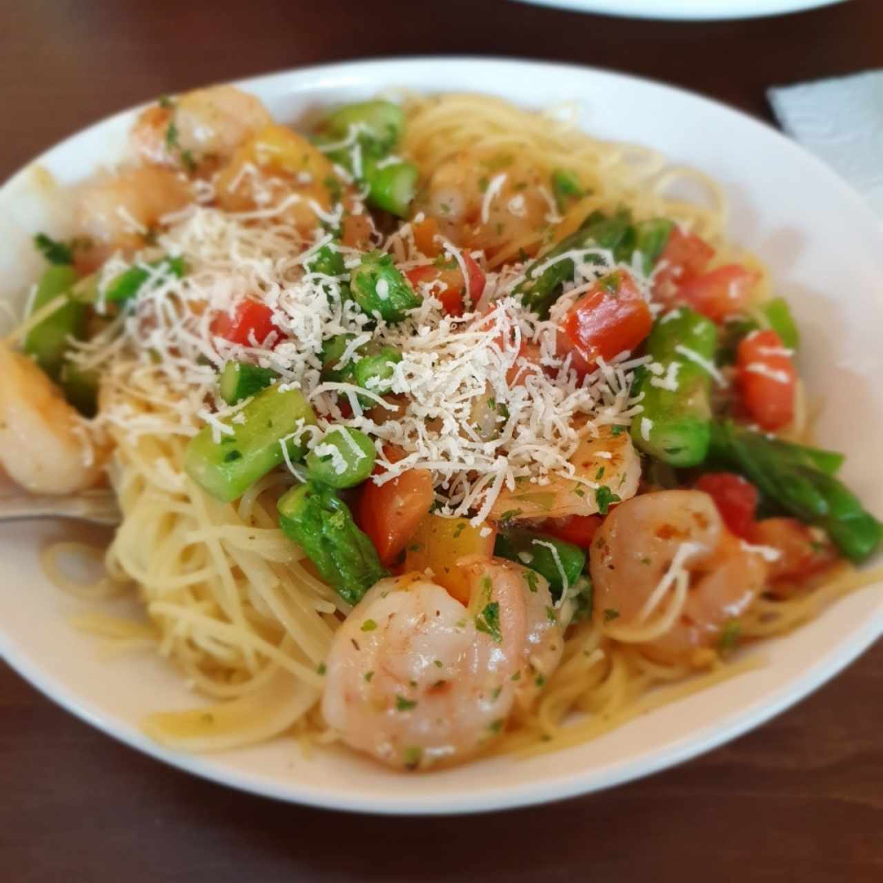 pasta con camarones