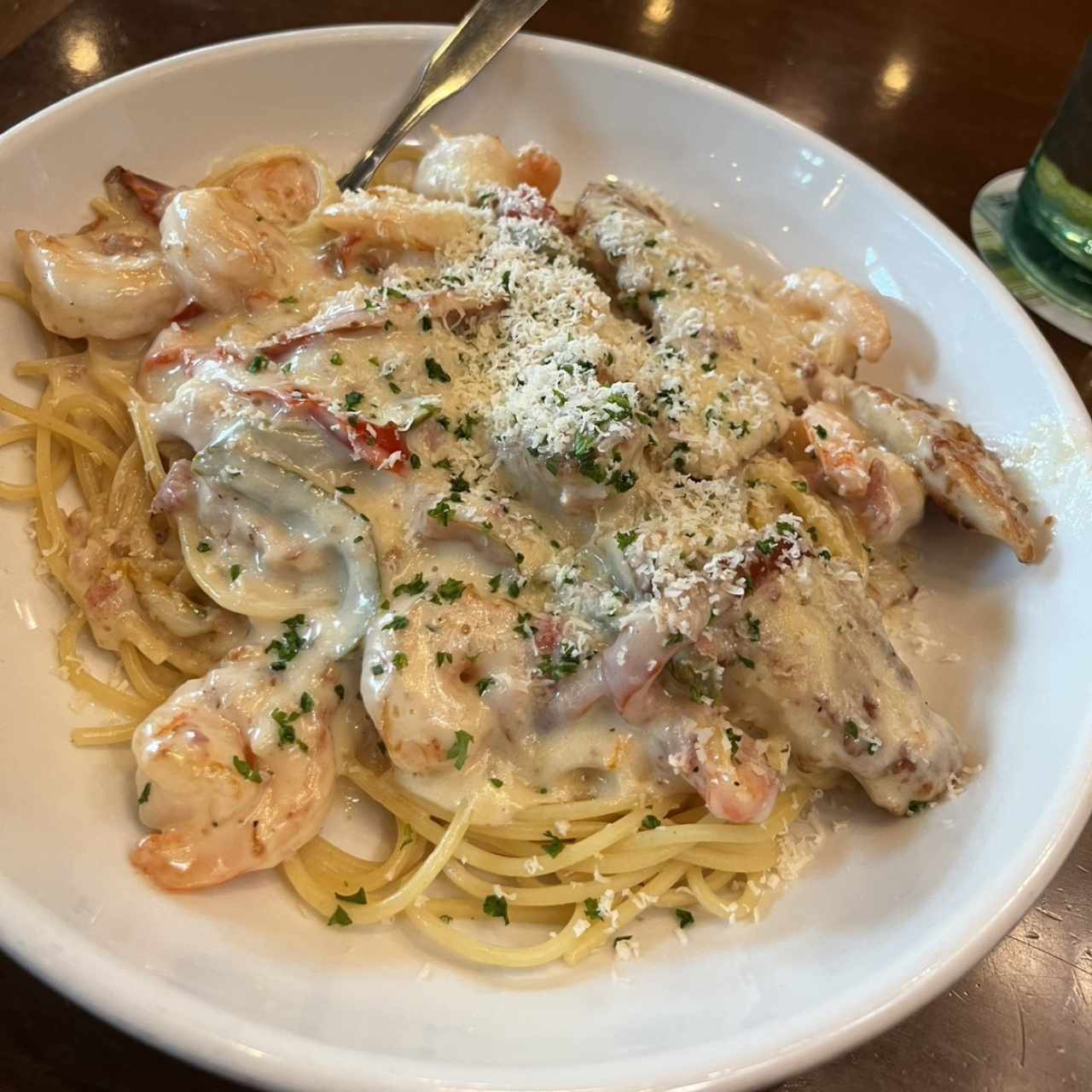 Chicken & Shrimp Carbonara