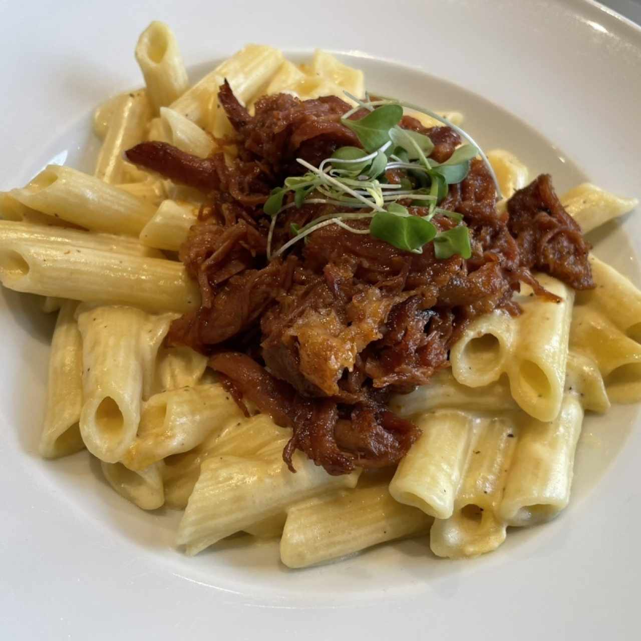 Pasta gluten free con pulled pork