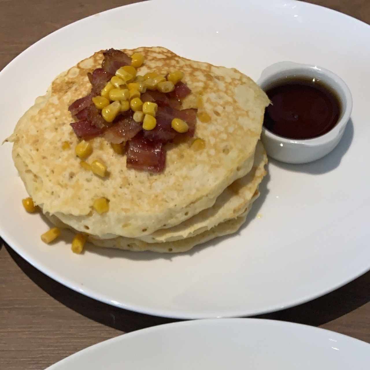 pancakes de maiz y bacon