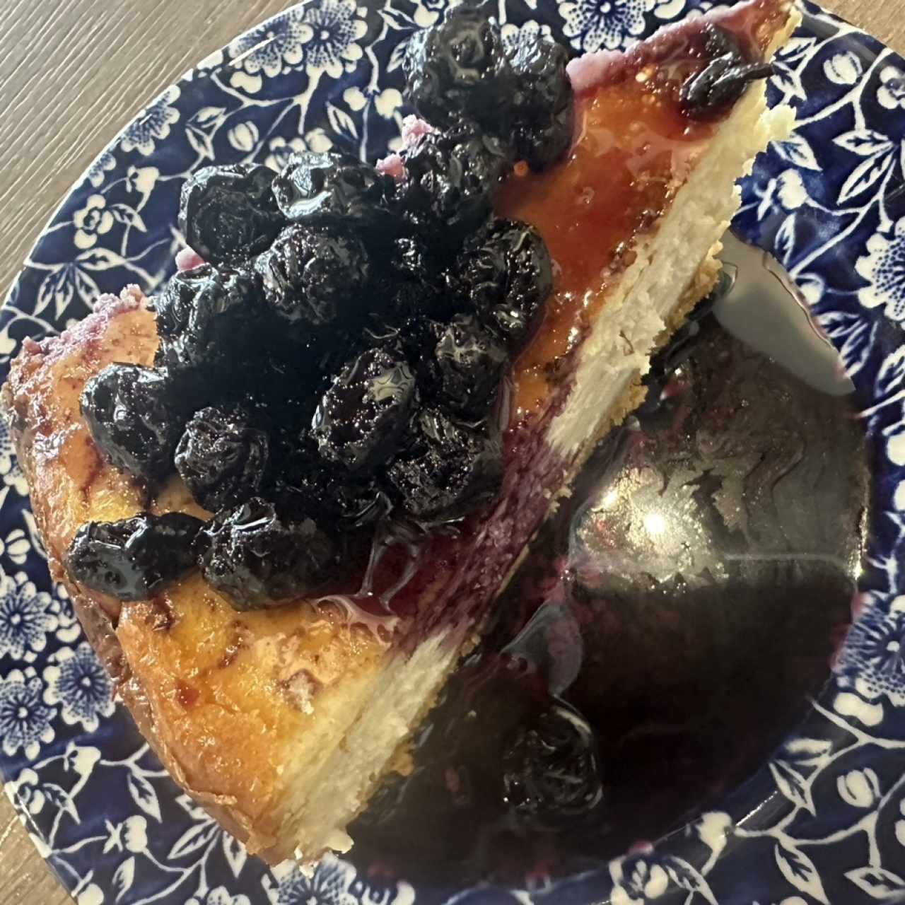 Pastel de queso con blueberries