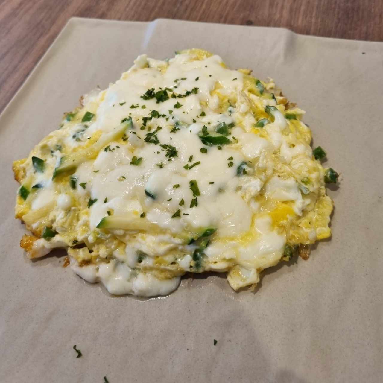 Frittata de Vegetales con queso mozarella