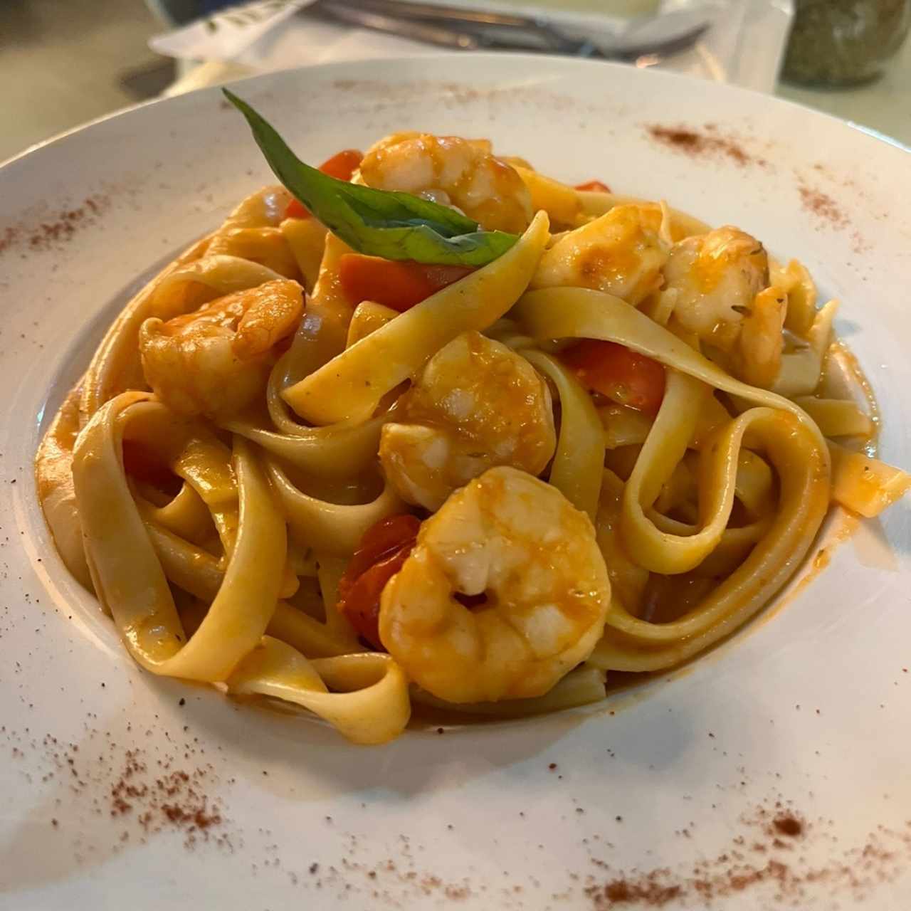 Pasta con camarones