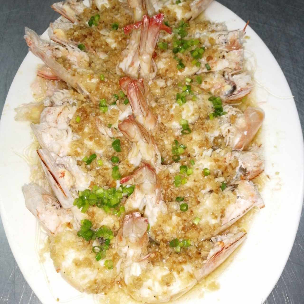 Langostinos Al Vapor con Ajo