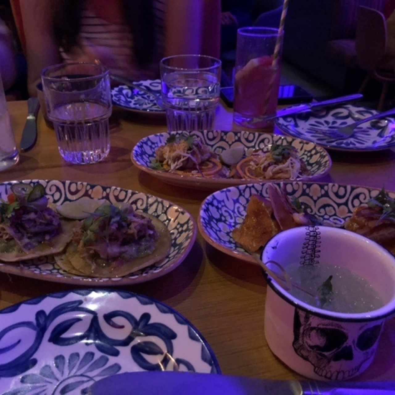 Tacos gobernador, el gringo y carnitas.