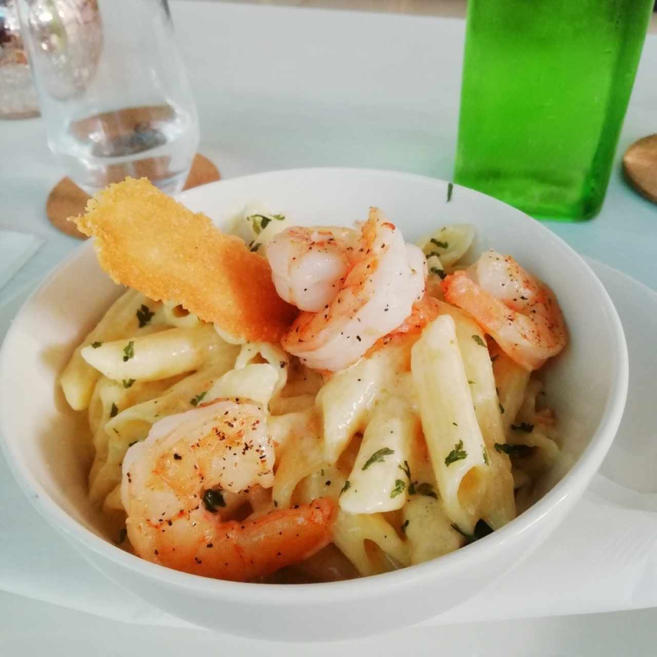 Pastas Alfredo con Camarones