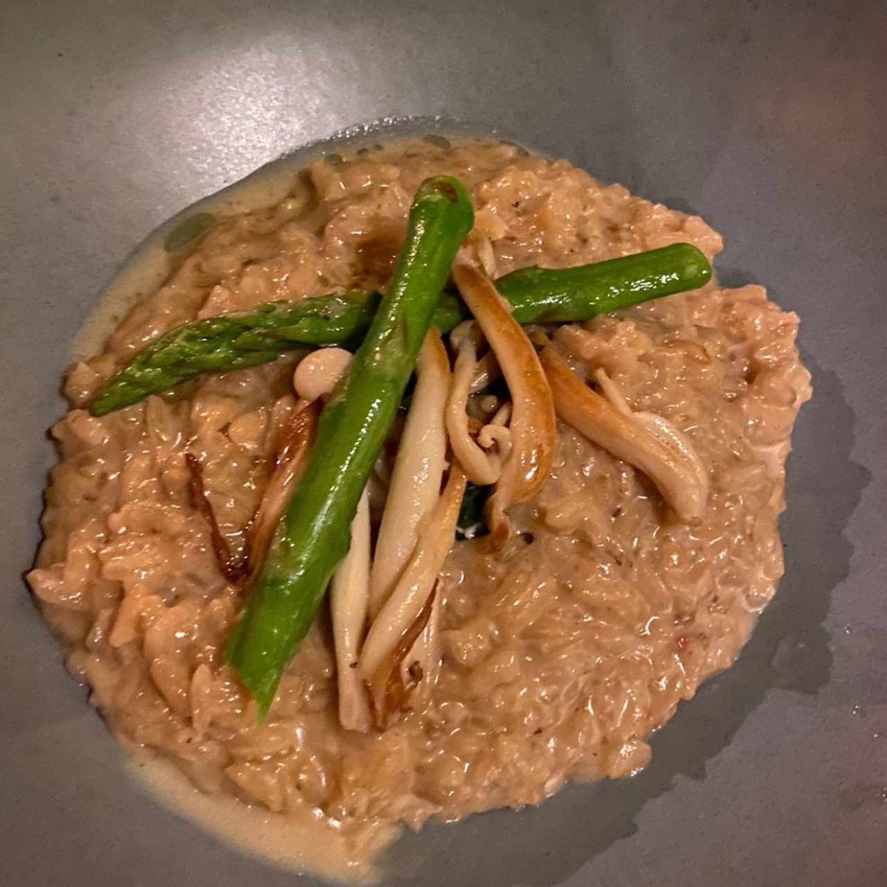 risotto de esparragos y hongos 