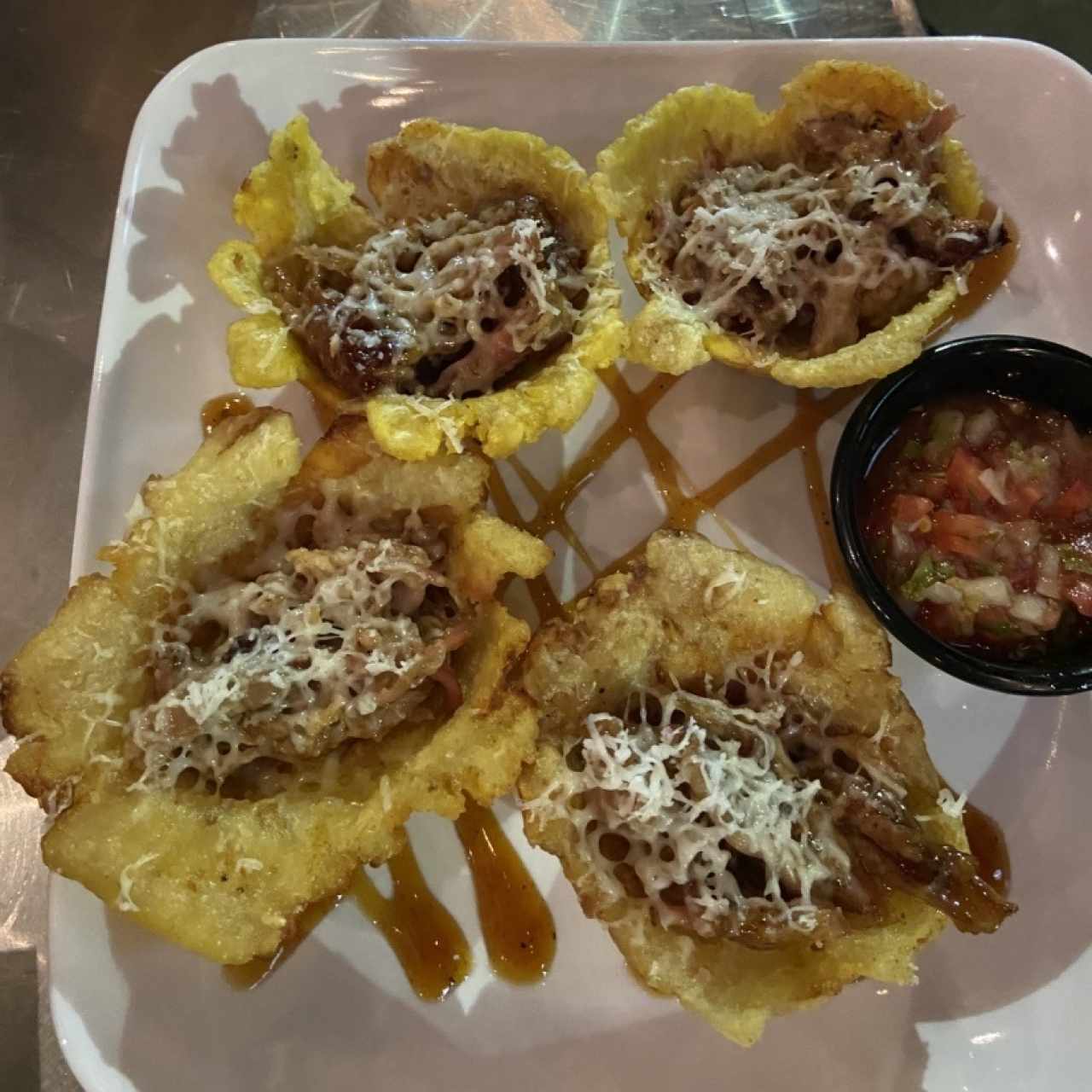 Patacones de pullpork