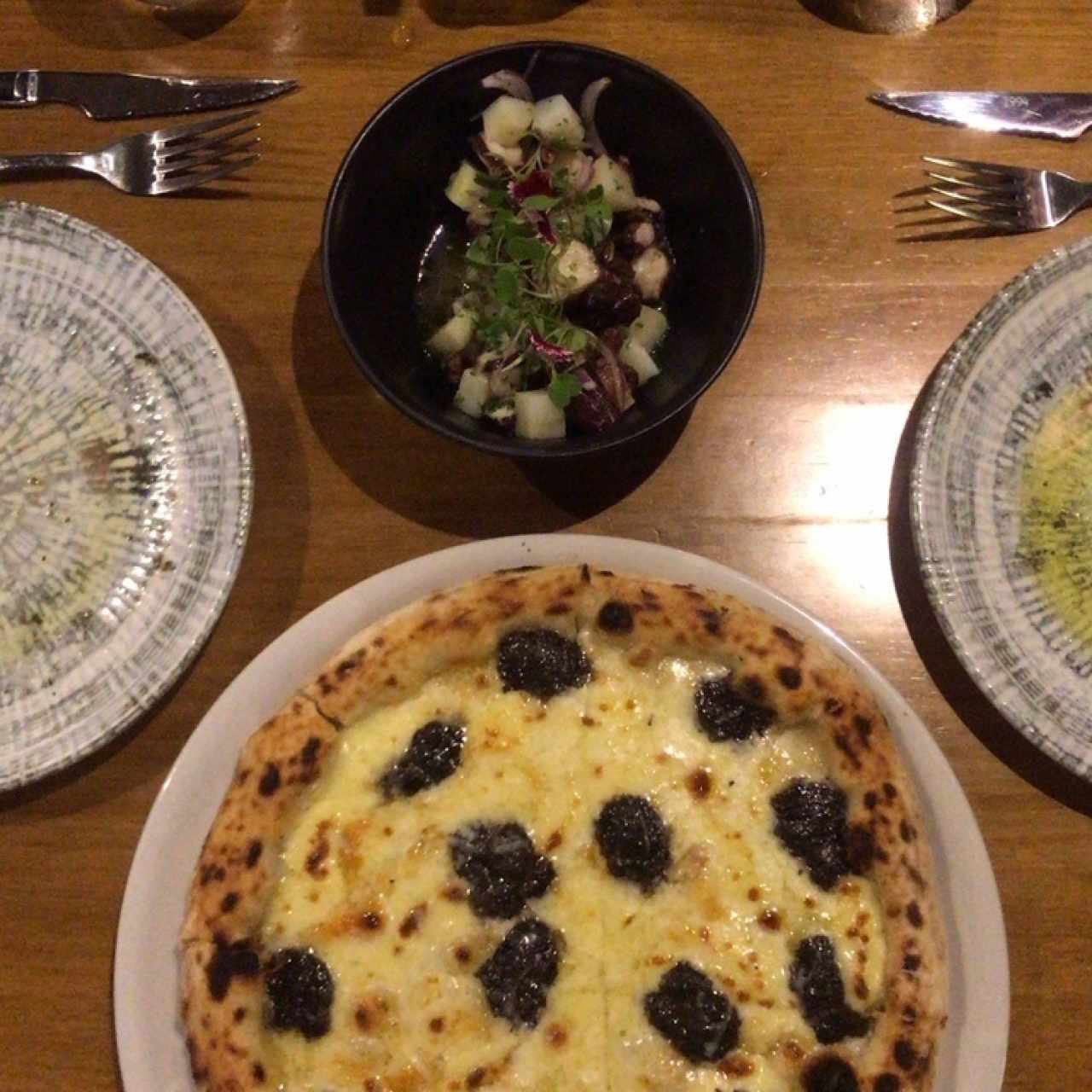 Insalata de Polpo e Patata e pizza trufada