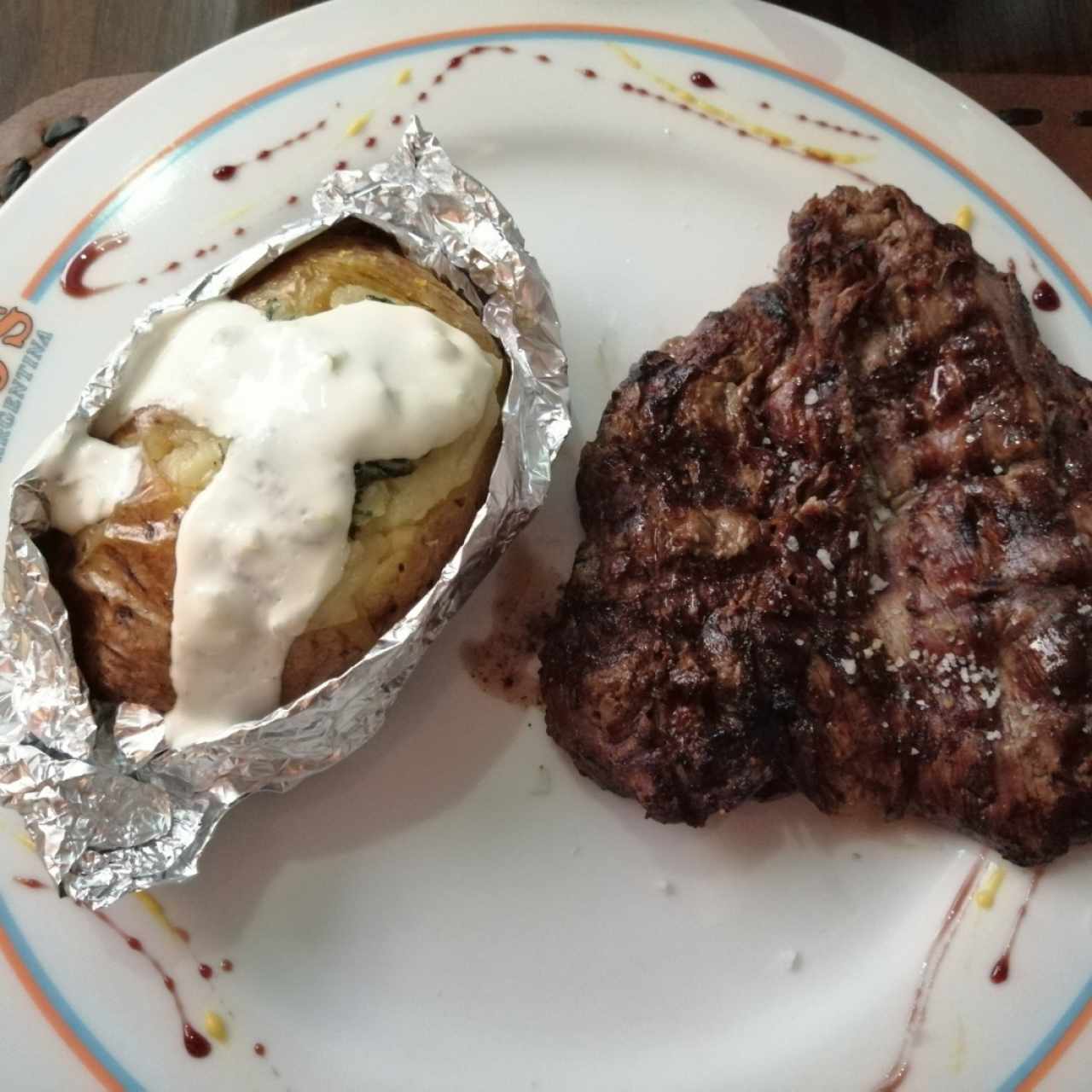 Churrasco 12 oz. con papa asada