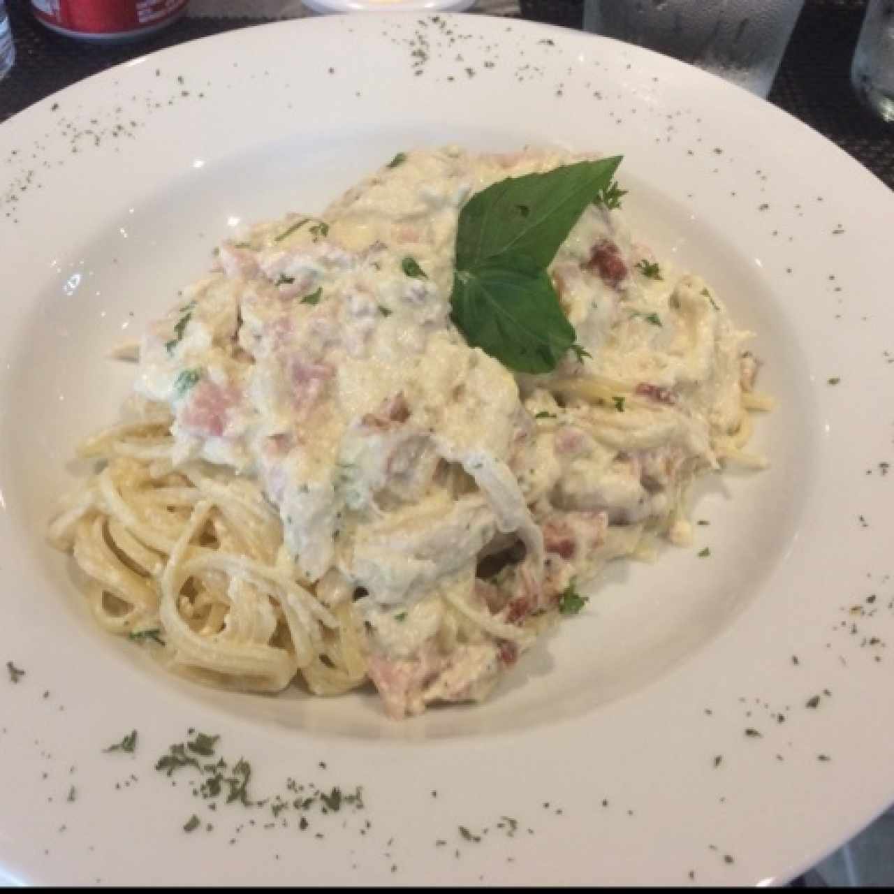 Pasta Carbonara con pollo